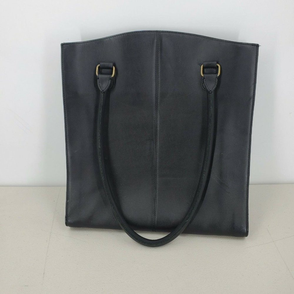 Eddie Bauer Black Leather Tote Bag